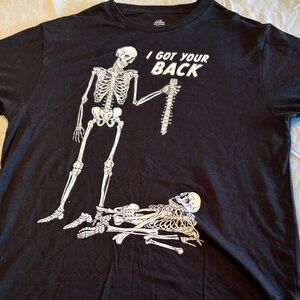 Black Skeleton “ I Got Your Back “ Graphic T-Shirt , M , $9